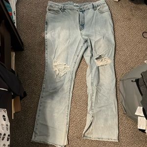 Good American good condition flared slip hemmed jeans